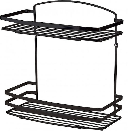 Tekno-Tel 455.BK085/BL Стенен Рафт за баня Inox с 2 рафта 25x13x28см Черна Tekno-Tel 455.BK085/BL Стенен Рафт за баня Inox с 2 рафта 25x13x28см Черна