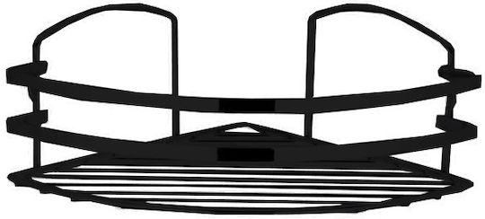 Tekno-Tel 455.BK081/BL Ъглов Стенен Рафт за баня Inox 27x19x10см Черна