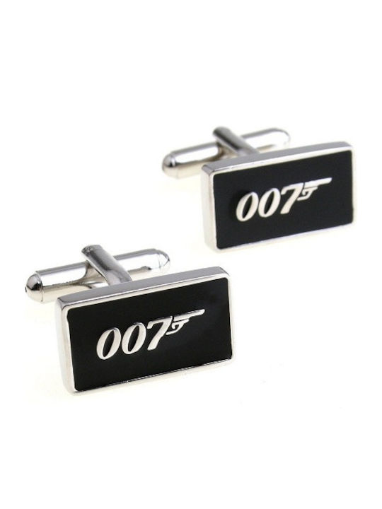 James Bond 007 Manschettenknöpfe aus Stahl in Schwarz Farbe