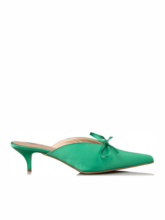 Envie Shoes Σατέν Mules με Λεπτό Χαμηλό Τακούνι...