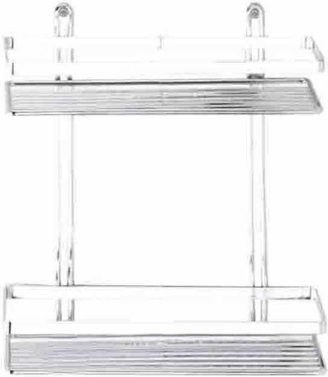 Tekno-Tel 455.ES067 Wall Mounted Bathroom Shelf Inox with 2 Shelves 25x12x27cm Silver