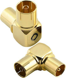 Oehlbach Μετατροπέας Coaxial male σε Coaxial female Χρυσό (D1C4403)