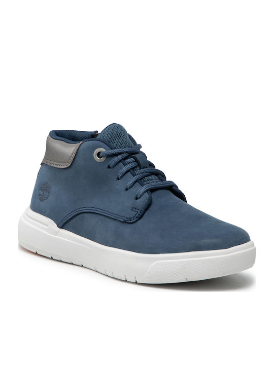 Seneca Bay Leather Kids Boots with Laces Blue
