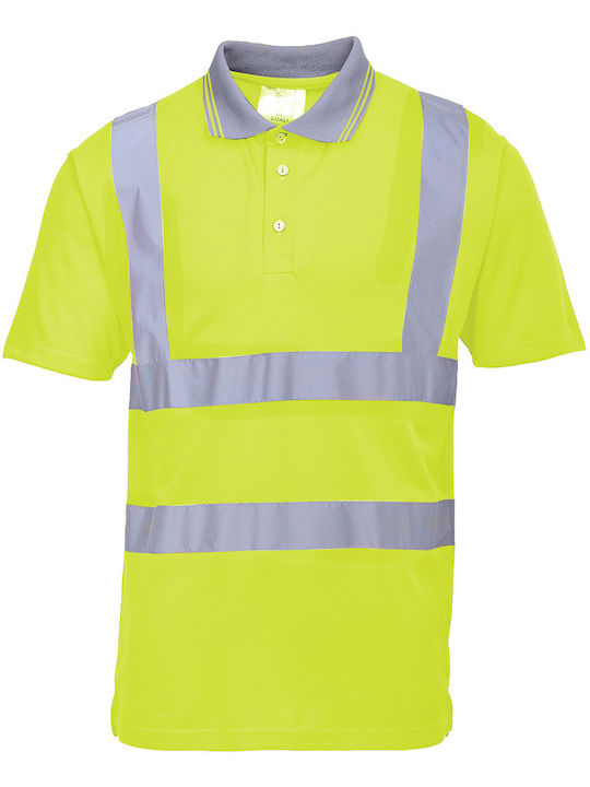 Portwest T-Shirt Εργασίας Κίτρινο με Ανακλαστικές Ταινίες