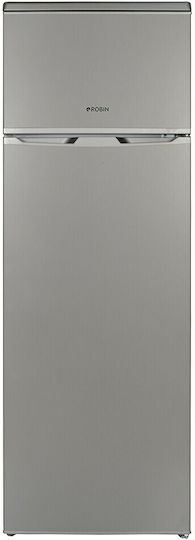 Robin Kühlschrank mit Doppeltür 243Es H161xB54xT54cm. Inox RT-285