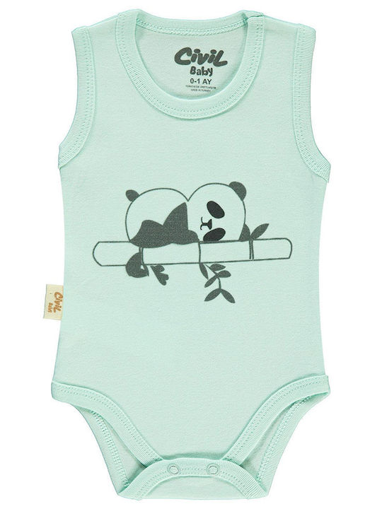 Baby sleeveless leotard 'panda' for girls (0-18 months)