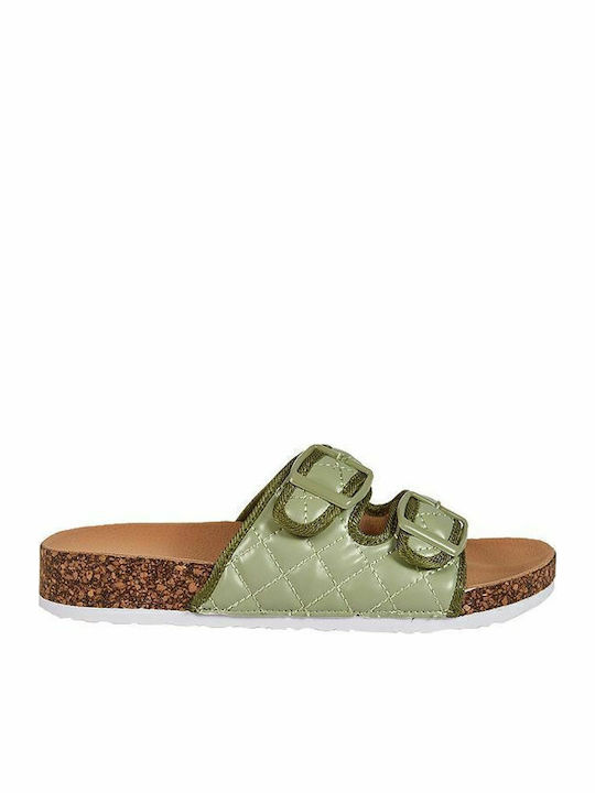 Mitsuko Γυναικεία Σανδάλια Flatforms Πράσινα