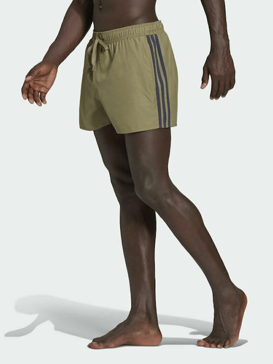 adidas 3-Stripes CLX Men's Swimwear Shorts Khaki