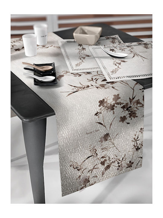 Saint Clair 2042 Polyester Tablecloth Runner Stone 40x160cm