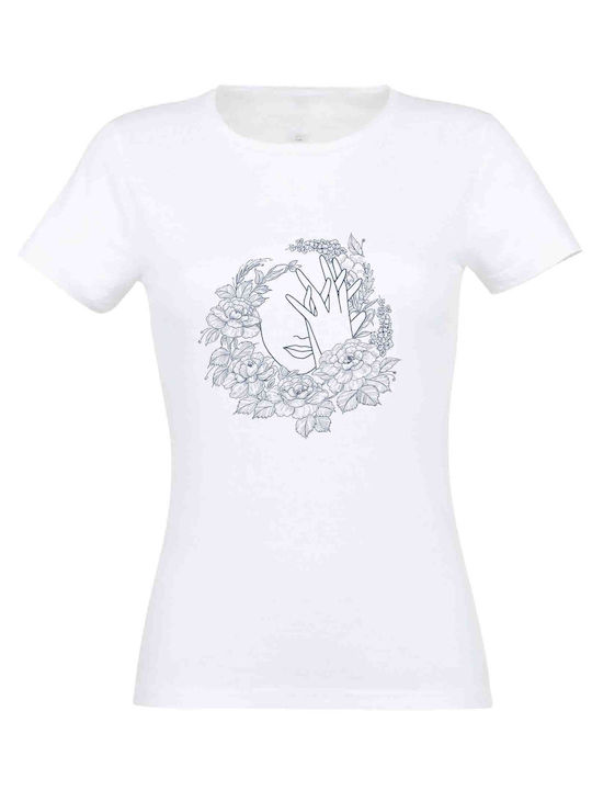 Women's white t-shirt Nymph #44 - White