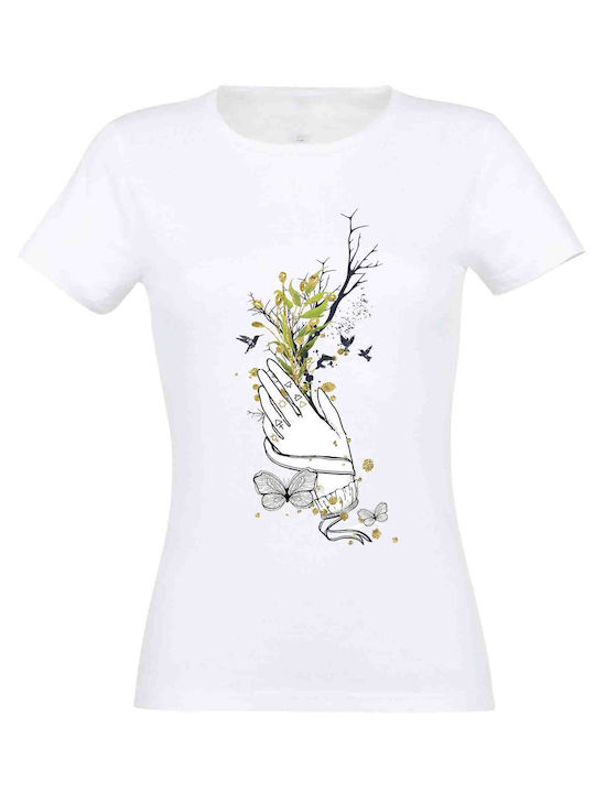 Γυναικείο t-shirt λευκό Boho#3 - Λευκό