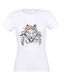 Damen weißes Boho#23 T-Shirt - Weiß