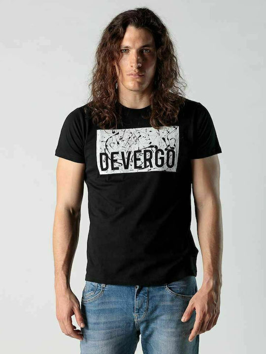 Devergo Ανδρικό T-shirt Μαύρο με Στάμπα