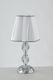 Fan Europe Riflesso Crystal Table Lamp for Socket E14 with White Shade and Silver Base
