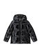Kids' Quilted Jacket Short with Hood Black
