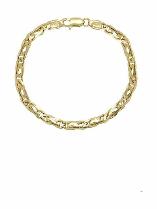 Mertzios.gr Herren Goldene Kette Hand 14K Dünn Dicke 5.5mm und Länge 22cm