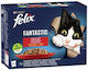 Felix Wet Food for Adult Cats in Pouches with Chicken, Rabbit and Calf 12x85gr