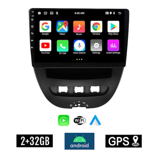 Ηχοσύστημα Αυτοκινήτου για Toyota Aygo 2005-2014 (Bluetooth/USB/AUX/WiFi/GPS/Apple-Carplay/Android-Auto) με Οθόνη Αφής 10"