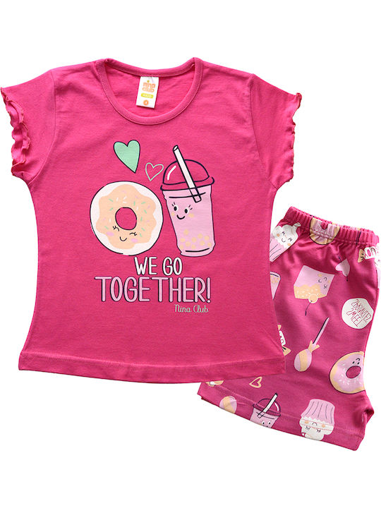 Nina Club Set Top & Bottom Kids Summer Pyjamas Fuchsia