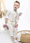 Mi Chiamo Boys Baptism Suit with Vest 4pcs White