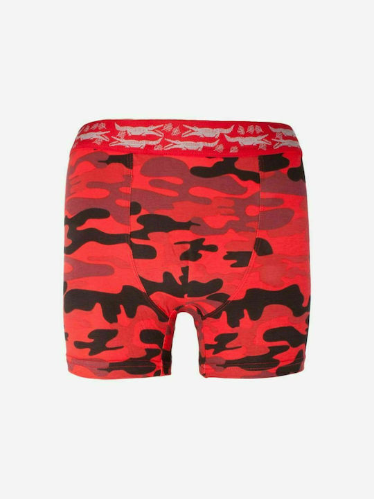 CotBoxer Army Herren Boxershorts Rot Camo 1Packung