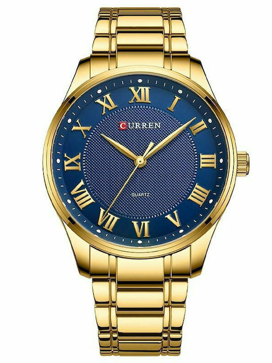 Curren Men's Watch 43mm Battery with Gold Metal...