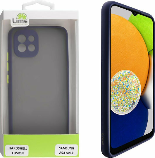 Lime Hardshell Camera Guard Back Cover Πλαστικό Blue with Yellow Keys (Galaxy A03)