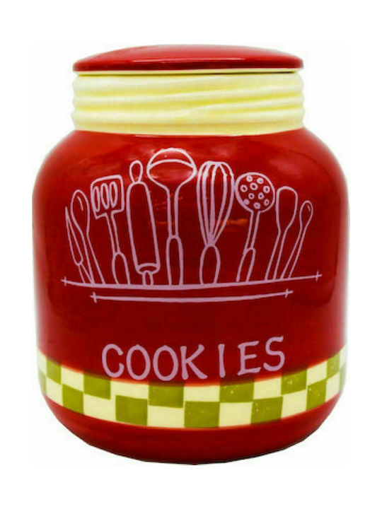 Marva Ceramic Cookie Jar Red