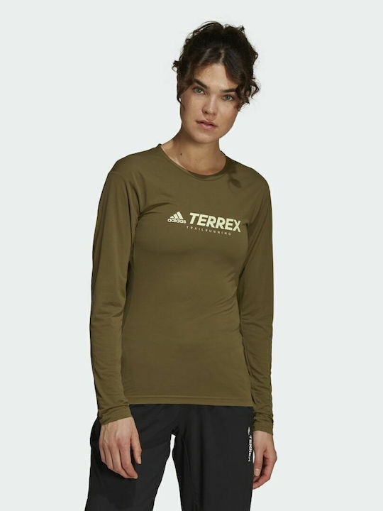 adidas Terrex Primeblue Trail Women's Blouses Focus Olive