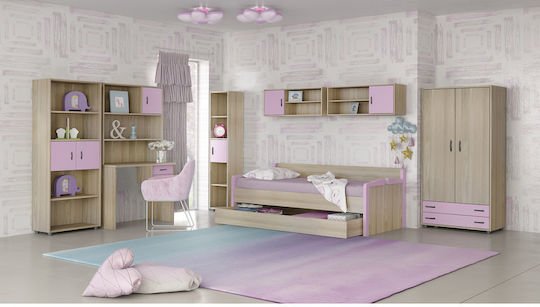 Set de Dormitor pentru Copii Roz Magazin online 7buc cu Pat pentru Saltea 90x190buc