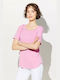Forel Women's Summer Blouse Short Sleeve Pink