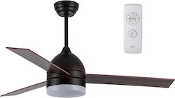 Life Aero Cafe 221-0270 Ceiling Fan 122cm with Light and Remote Control Brown