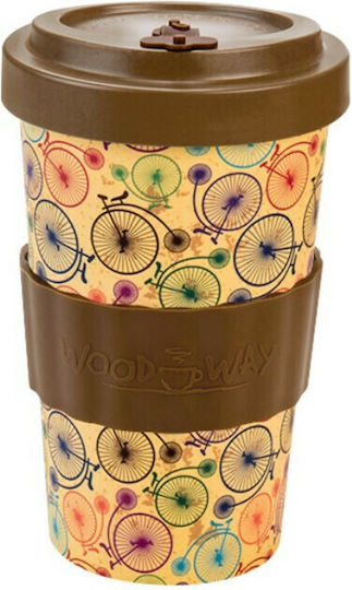 Woodway Bicycles Mug Bamboo with Lid Multicolored 500ml