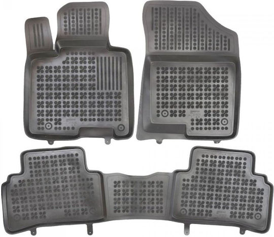 Rezaw Plast Set of Front and Rear Mats 3pcs Tray Type for Hyundai Tucson 2018-2020 Black