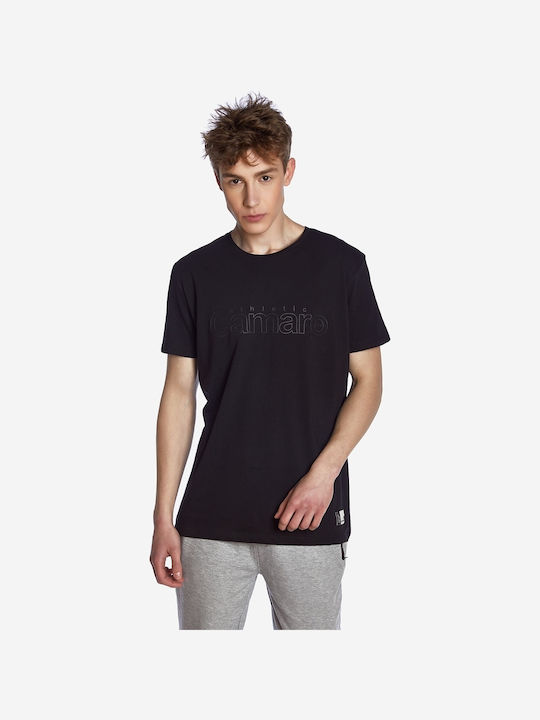 Camaro T-shirt Bărbătesc cu Mânecă Scurtă Negru