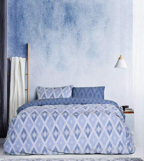 Kocoon Rombus Tagesdecke Übergröße Baumwolle Blue 220x245cm