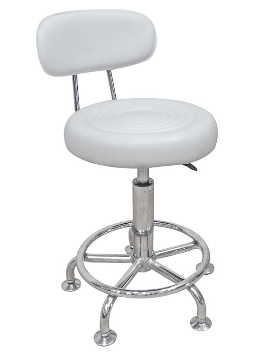 Office Desk Stool with Backrest 73 .S White 38x43x59cm