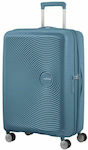American Tourister Soundbox Spinner Expandable Medium Suitcase H67cm Blue Stone Blue