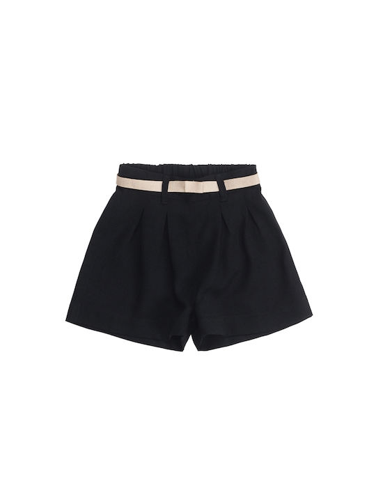 GIRL'S SHORTS BLACK, STRIKING IN THE MIDDLE UBS2 E221119_999