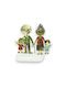 Epilekton Art Decorative Statuette made of Metal Grandmother And Grandfather With Grandchildren Handmade in Colorful 12x12cm 1pcs