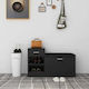 Wooden Shoe Organizer with 4 Shelves Black 94.5x31x57cm