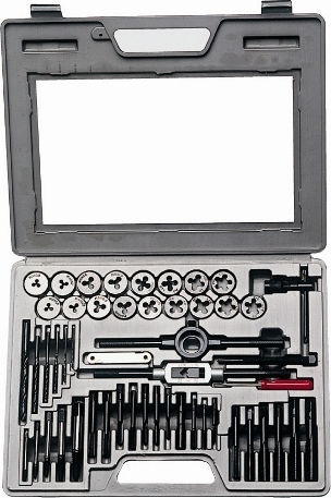 Maurer 86841 Gewindebohrer & Schneideisen Set mit Gewindeschneider 52Stück