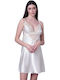 Milena by Paris Satin Bridal Women's Nightdress White