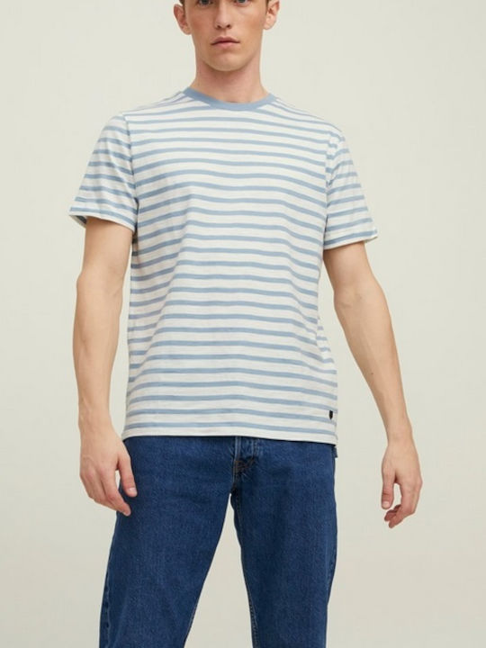 Jack & Jones Ανδρικό T-shirt Ashley Blue με Ρίγες