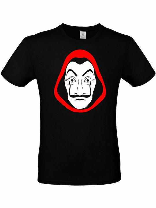 Pegasus La Casa de Papel Mask T-shirt Μαύρο Βαμβακερό Pegasus La Casa de Papel Mask T-shirt Μαύρο Βαμβακερό