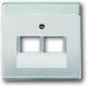 Abb Pure Network & Phone Front Plate Switch Silver 29793