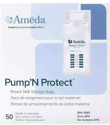 Ameda Pump ‘N Protect Breast Milk Storage Bags 180ml 50pcs