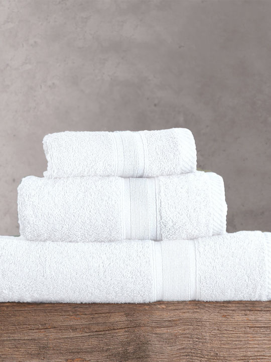 Rythmos Bath Towel Set 3pcs Illusion White in B...