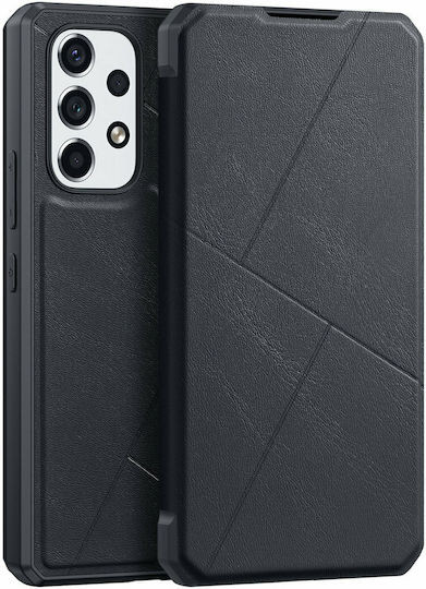 Dux Ducis Skin X Holster Umschlag Rückseite Synthetisches Leder mit Kartenhalter Schwarz (Galaxy A73)