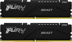 Kingston Fury Beast 16GB DDR5 RAM με 2 Modules (2x8GB) και Συχνότητα 5200MT/s για Desktop